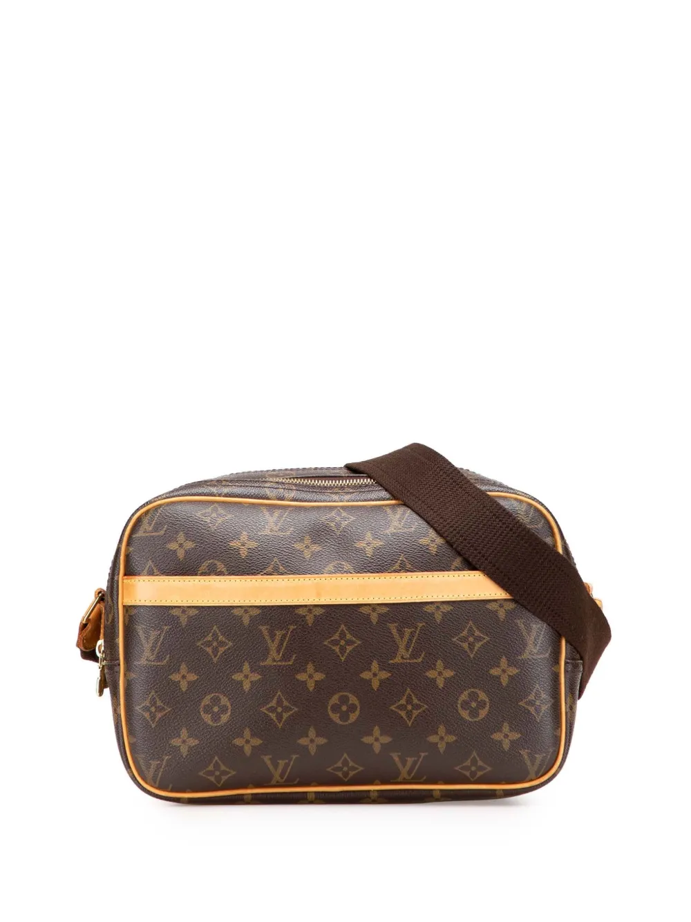 Pre-owned Louis Vuitton 2002 Monogram Reporter Pm Crossbody Bag In Brown