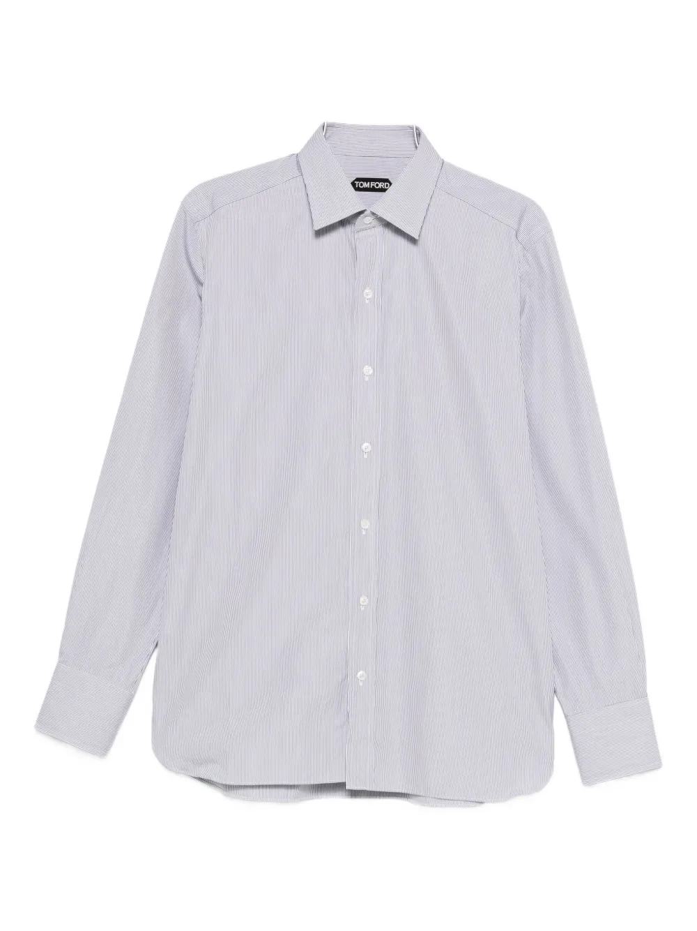 Tom Ford Striped Long-sleeve Shirt In White