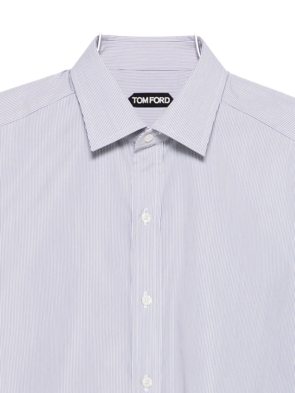 Tom Ford Striped Long-sleeve Shirt In White