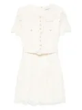 Self-Portrait lace embellished collar dress - Neutrals