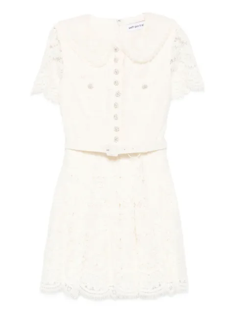 Self-Portrait lace embellished collar dress