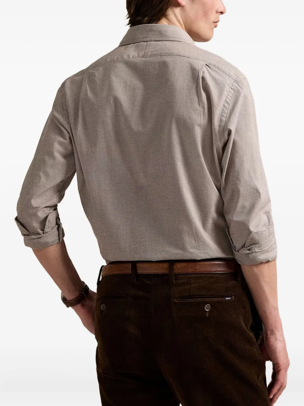 Polo Ralph Lauren Overhemd van katoenblend met gingham-ruit Bruin