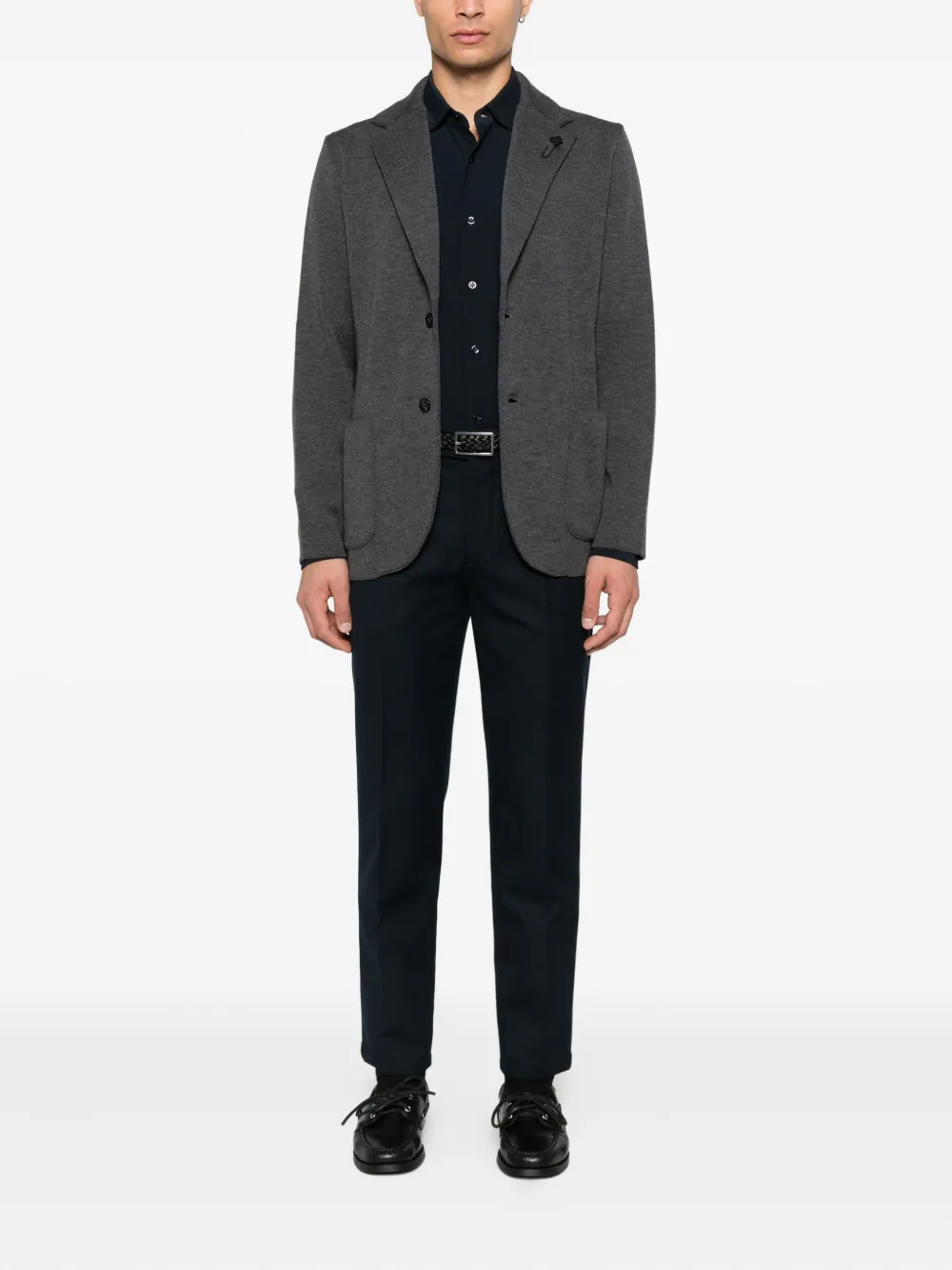 Lardini single-breasted knitted blazer Grijs