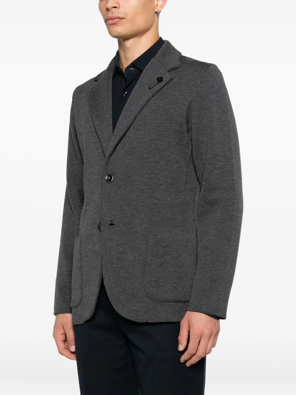 Lardini single-breasted knitted blazer Grijs