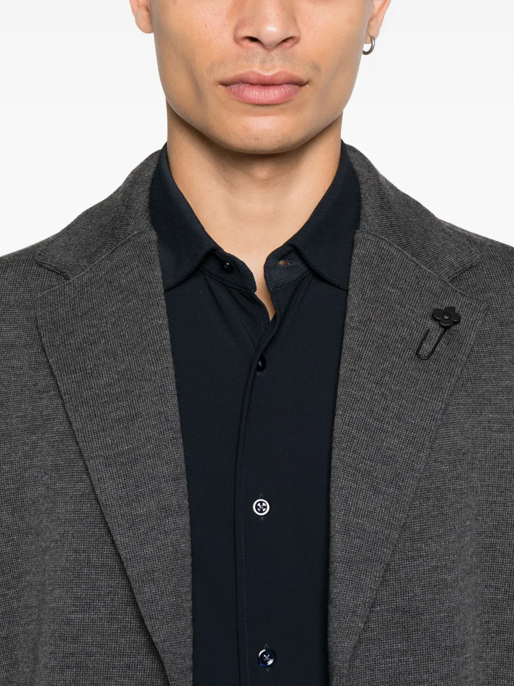 Lardini single-breasted knitted blazer Grijs