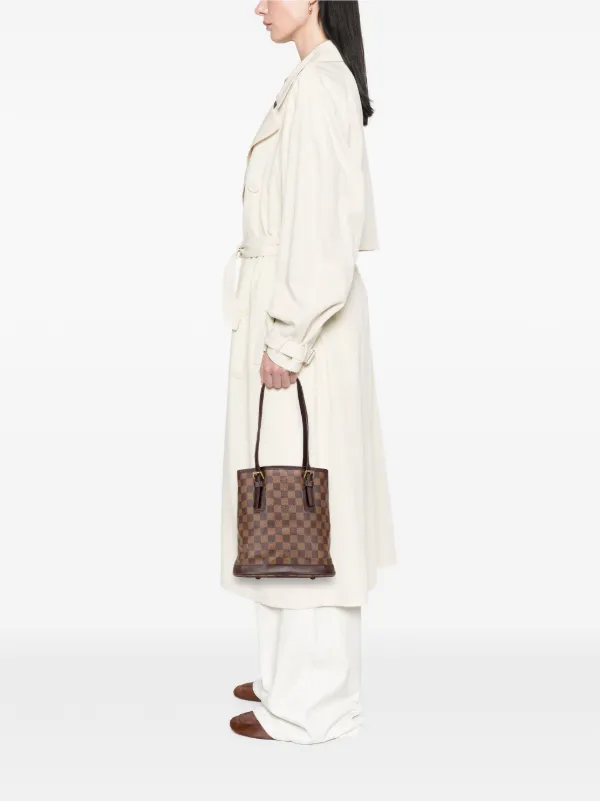 Louis Vuitton Pre-Owned 1997 Damier Ebene Marais Bucket Bag Brown  FARFETCH IN