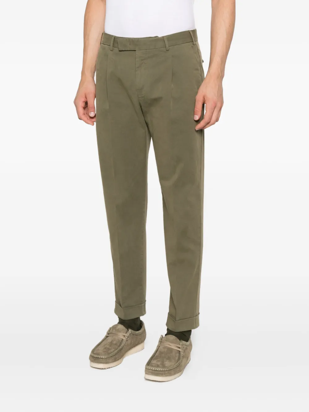 PT Torino pleated-details trousers Groen