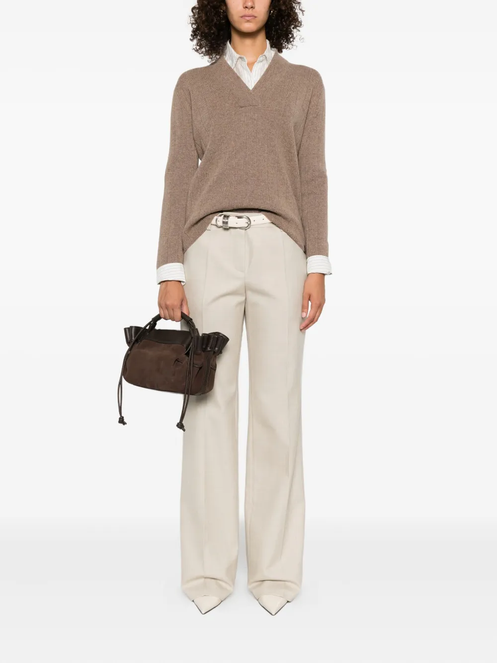 Max Mara Geribbelde trui Bruin
