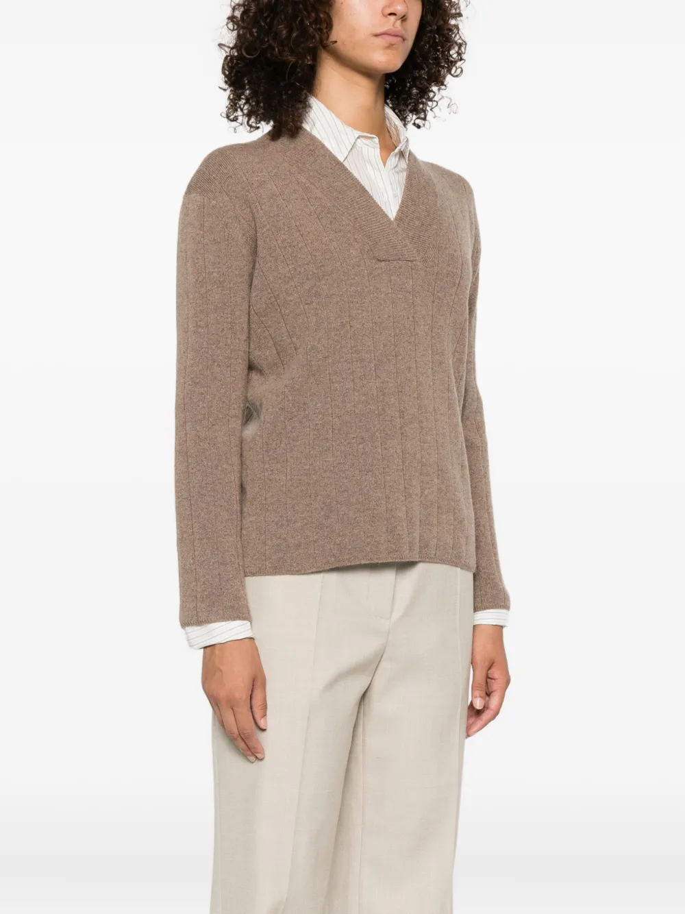 Max Mara Geribbelde trui Bruin