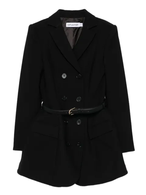 Self-Portrait belted double-breasted dress