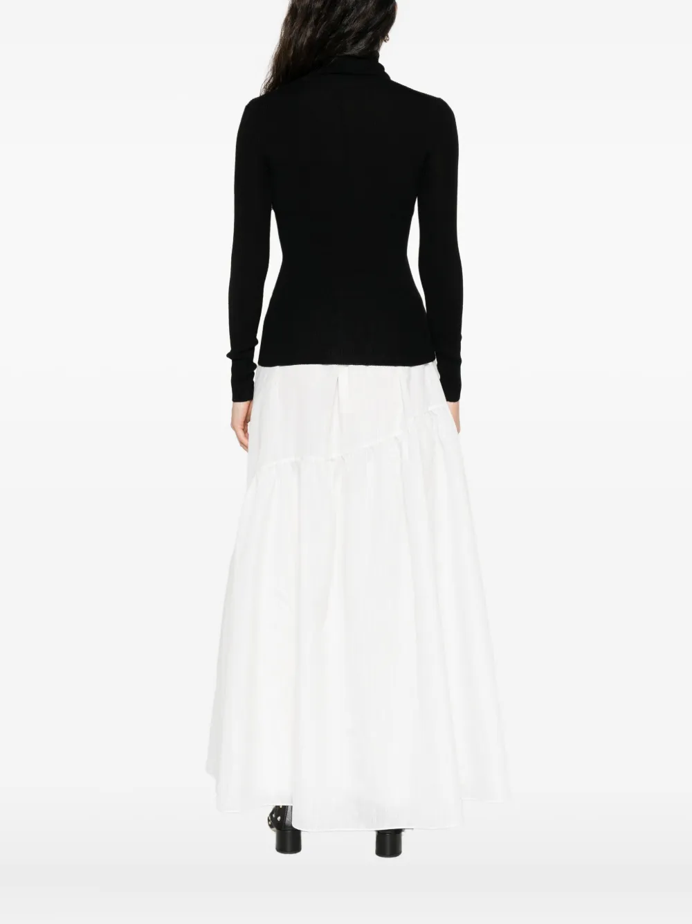 P.a.r.o.s.h Ribbed Turtleneck Top In Black