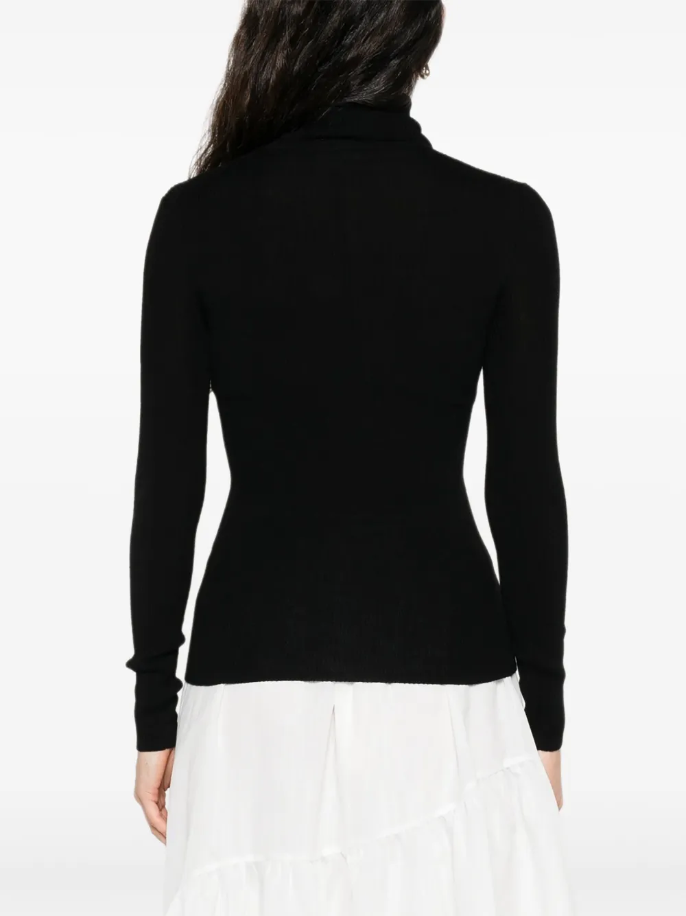 P.A.R.O.S.H. Geribbelde top met col Zwart