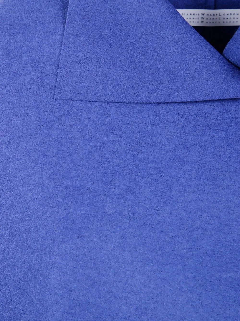 Harris Wharf London mantle folded-collar short-sleeve coat Blauw
