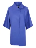 Harris Wharf London mantle folded-collar short-sleeve coat - Blue