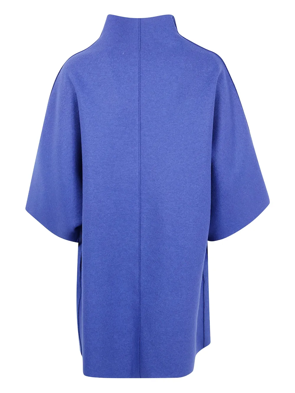 Harris Wharf London mantle folded-collar short-sleeve coat Blauw