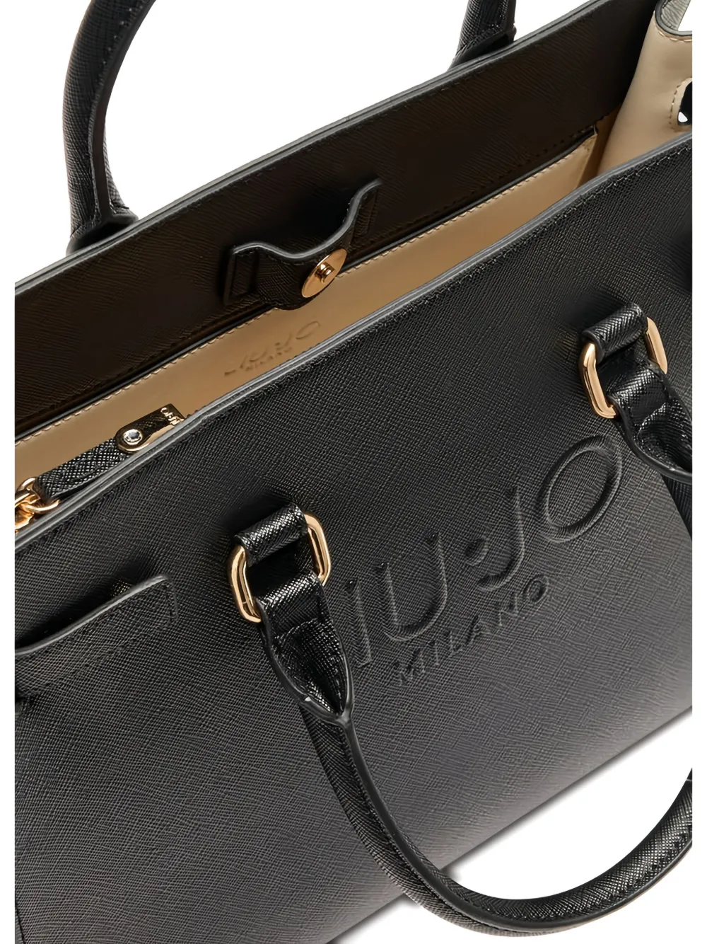 Liu •jo Logo-plaque Satchel Bag In Black