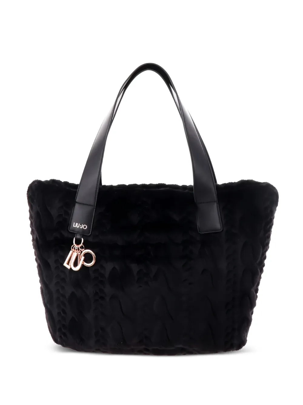LIU JO large cable-knit tote bag | Black | Image 1