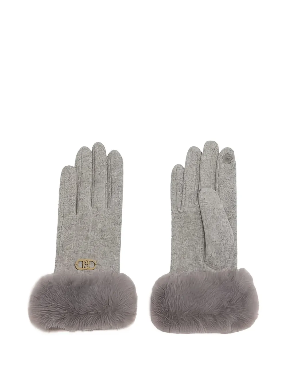 Liu •jo Faux Fur-detail Gloves In Gray