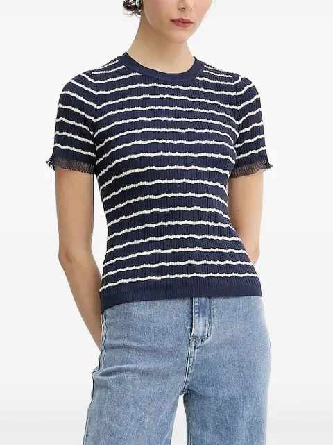 rag & bone striped frilled-sleeve top