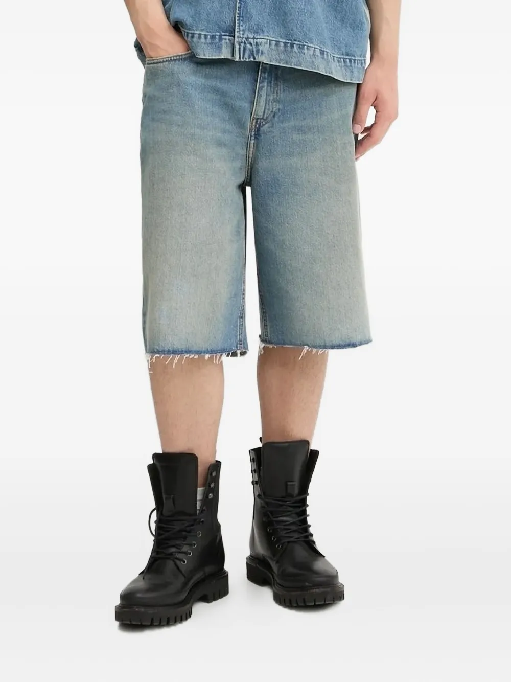 Won Hundred frayed denim shorts Blauw