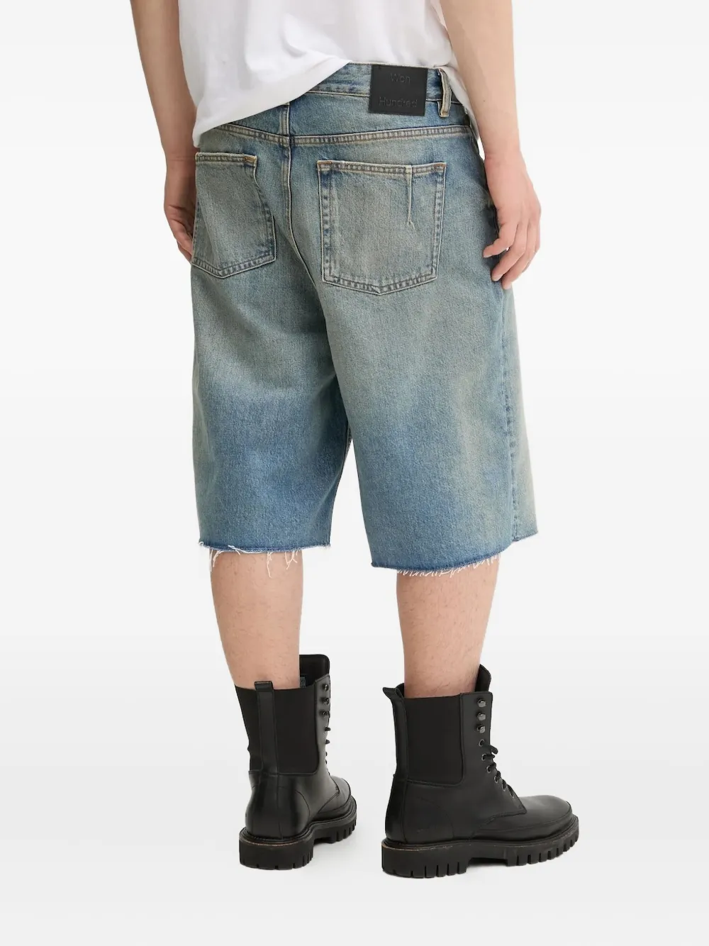 Won Hundred frayed denim shorts Blauw