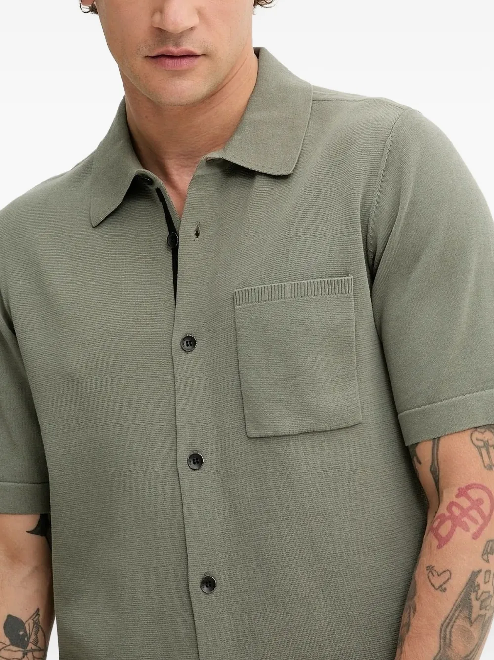 rag & bone knitted pocket shirt Groen