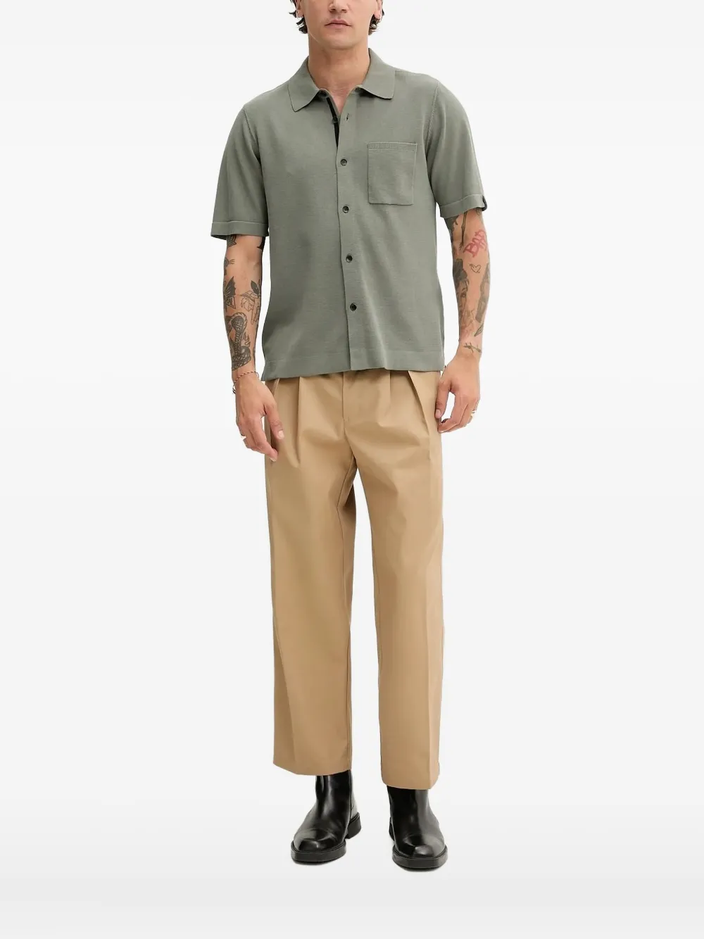 Rag & bone knitted pocket shirt Groen