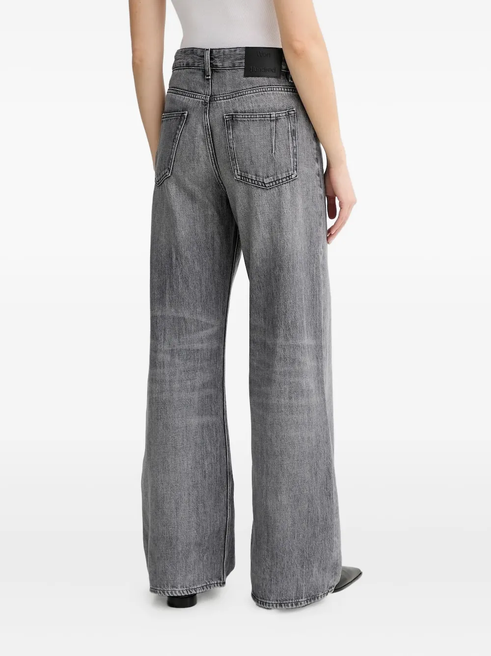 Won Hundred Jeans met logopatch - Grijs