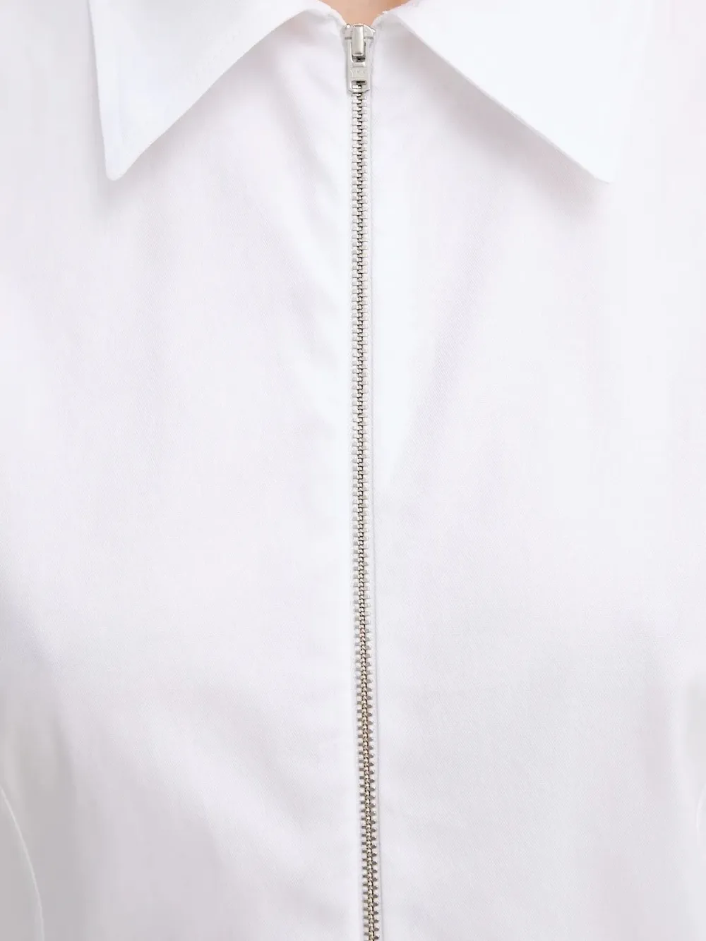 Won Hundred Zip-front Collared Shirt In White
