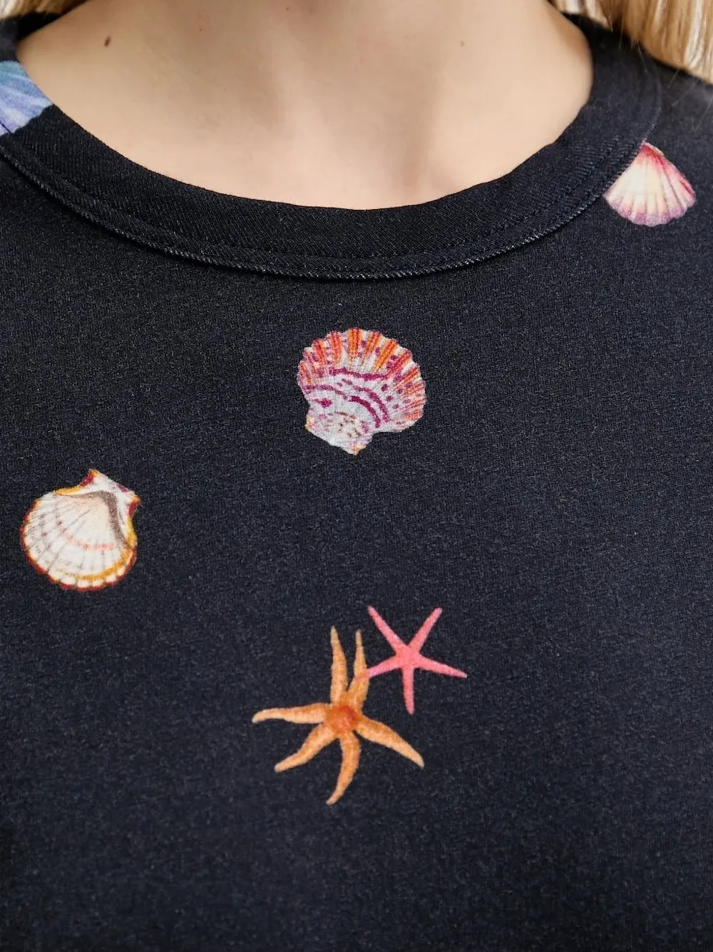rag & bone seashell-print T-shirt Zwart