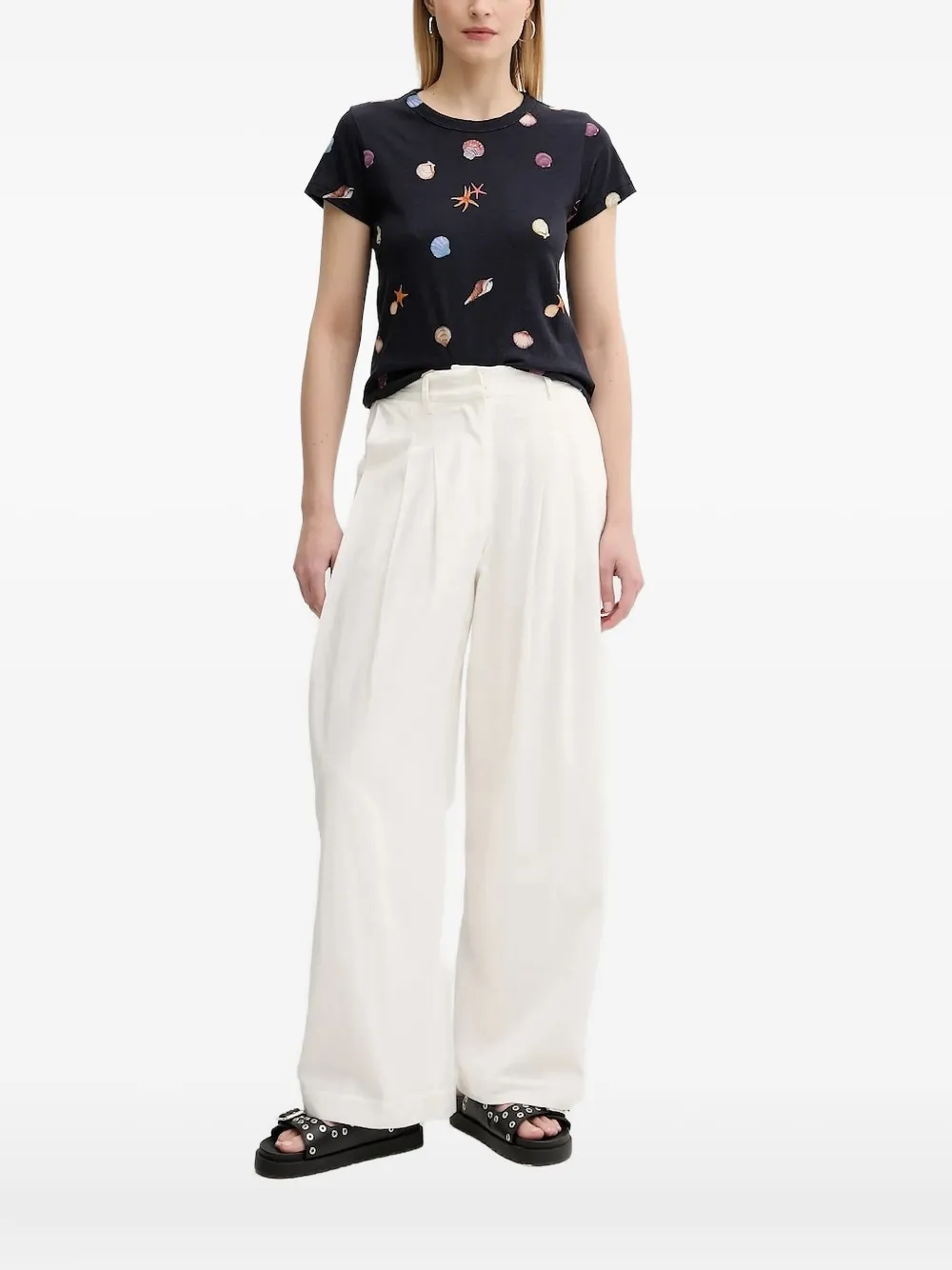 Rag & bone seashell-print T-shirt Zwart