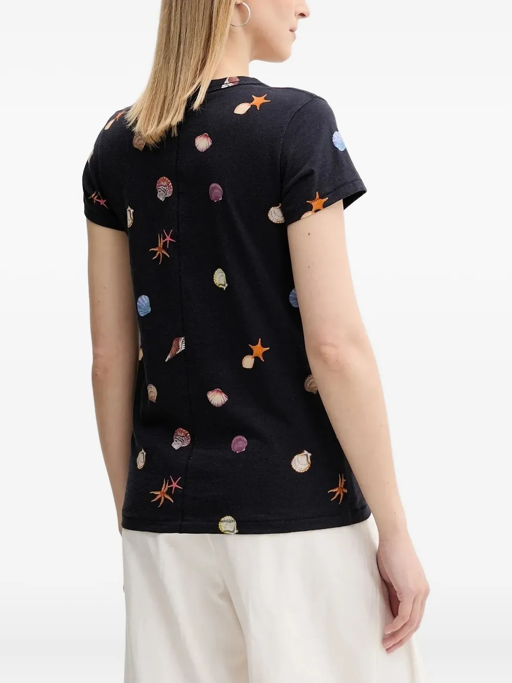 rag & bone seashell-print T-shirt Zwart