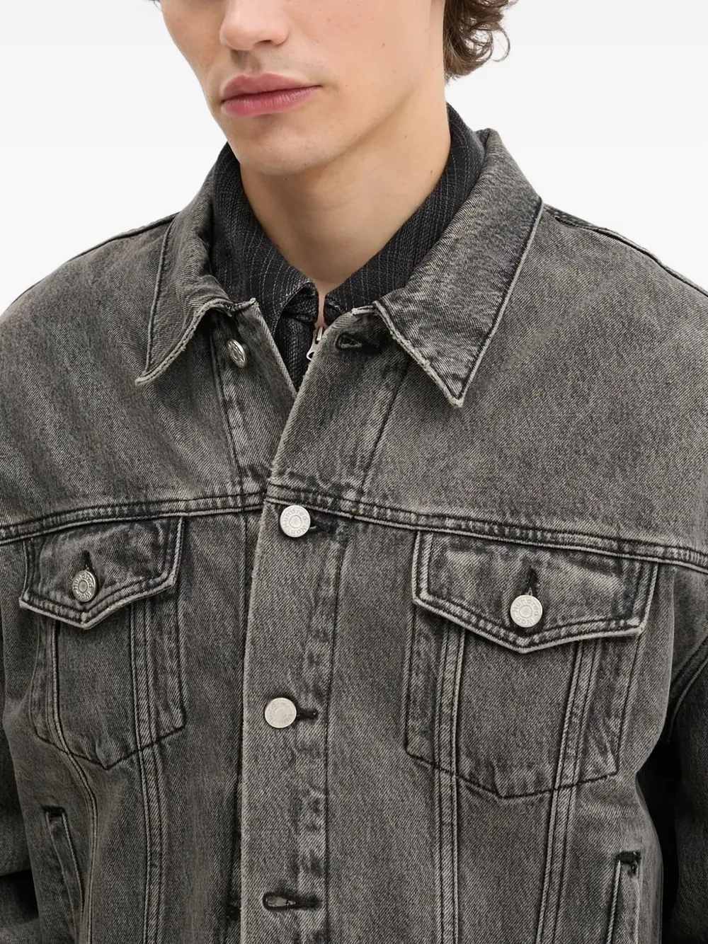 Won Hundred Liverpool denim jack met knoopsluiting Grijs
