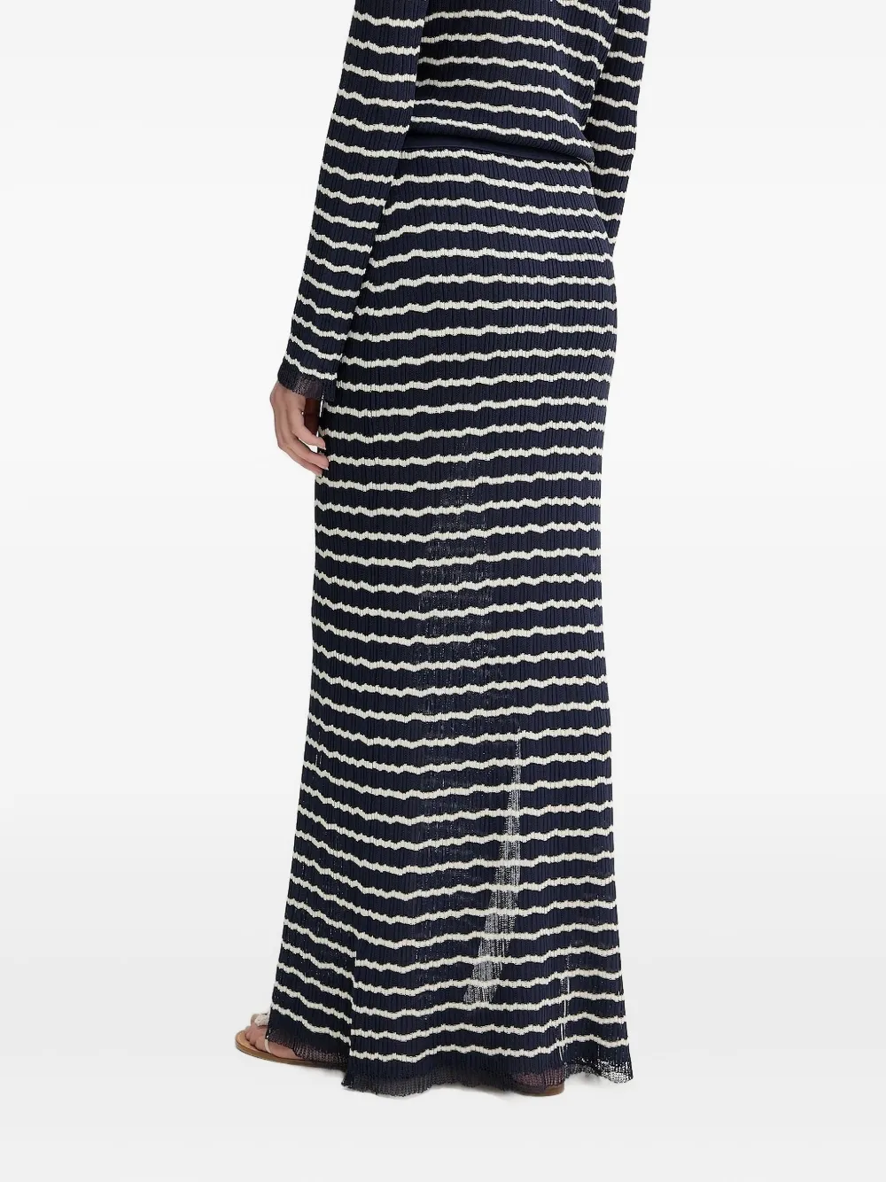 rag & bone striped ribbed-knit skirt Blauw