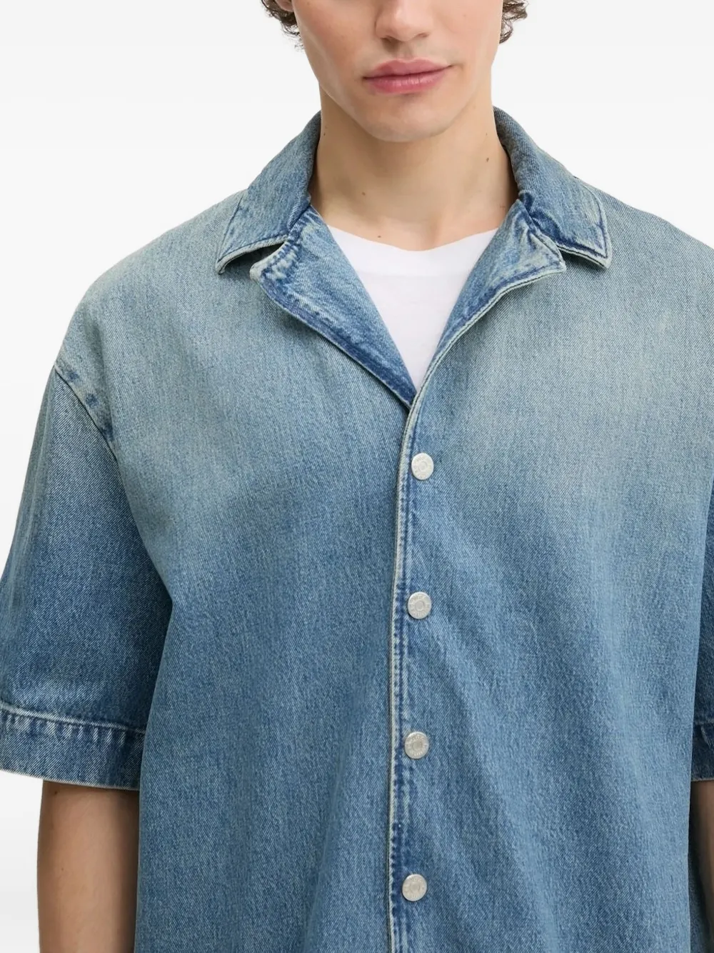  Won Hundred Short-sleeve Button Shirt - Blue 