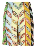 PUCCI leaf-print elastic-waistband shorts - Blue