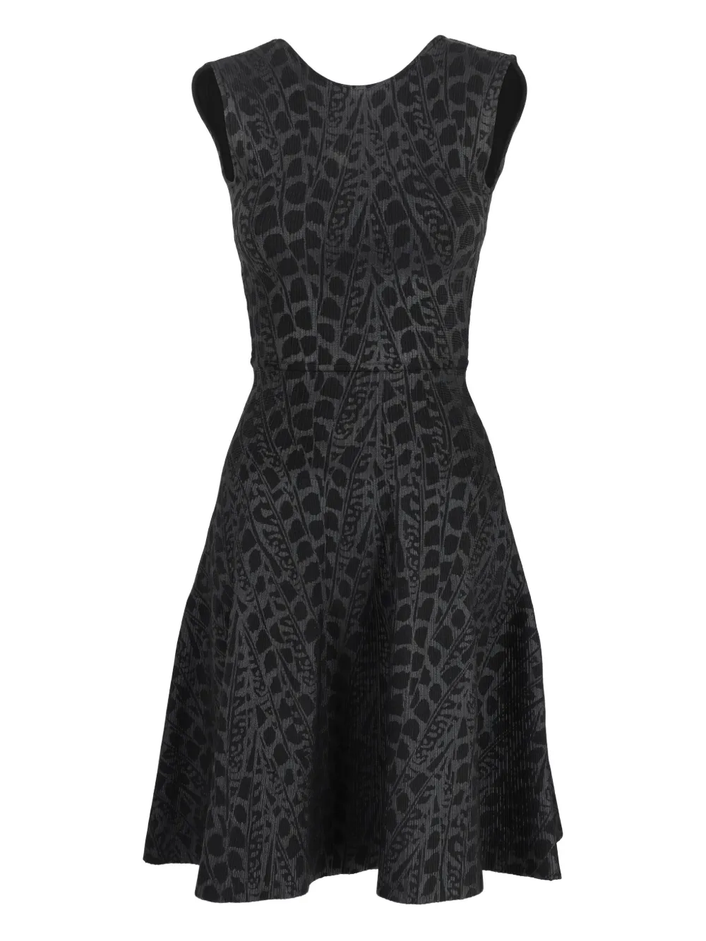 Vintage animal-print dress - Zwart