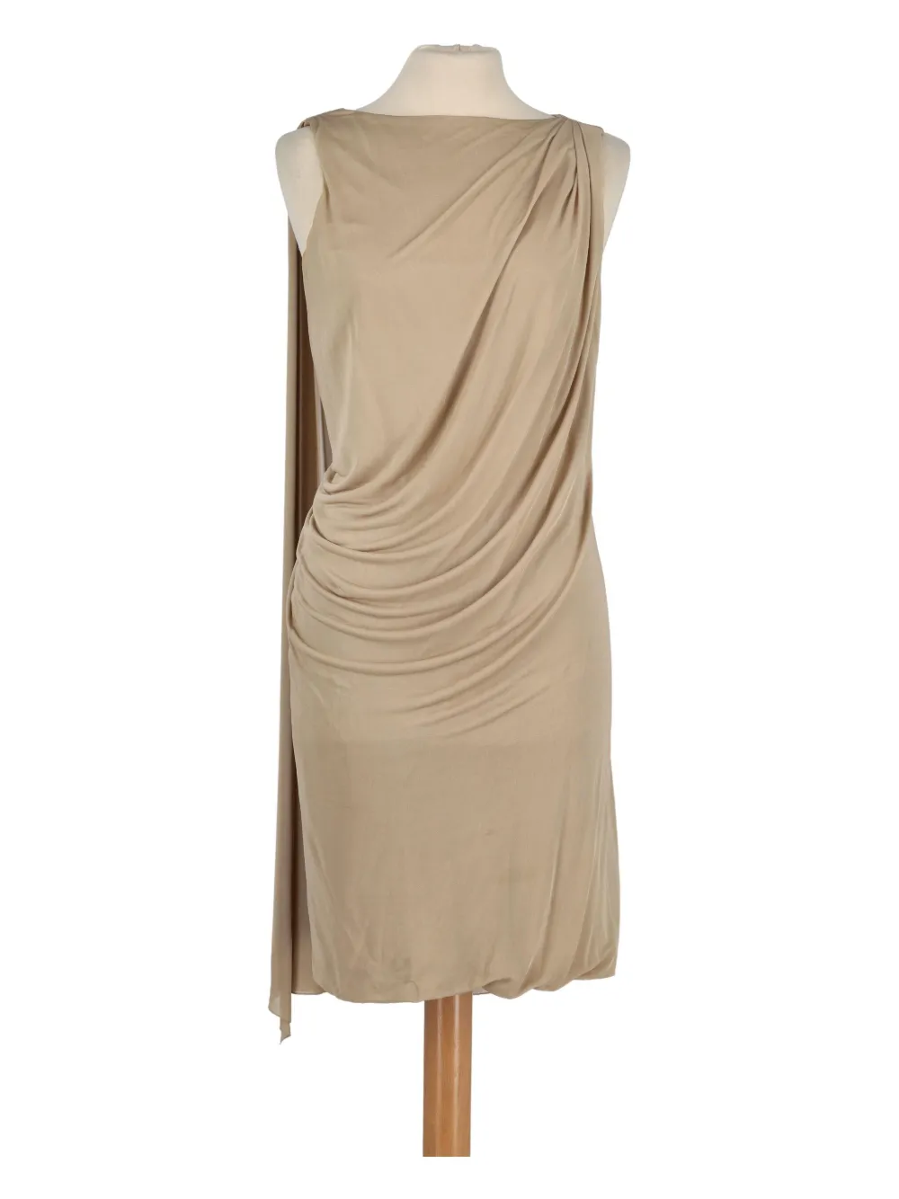 Versace Pre-Owned draped round-neck dress - ブラウン Versace Pre-Owned draped round-neck dress - ブラウン