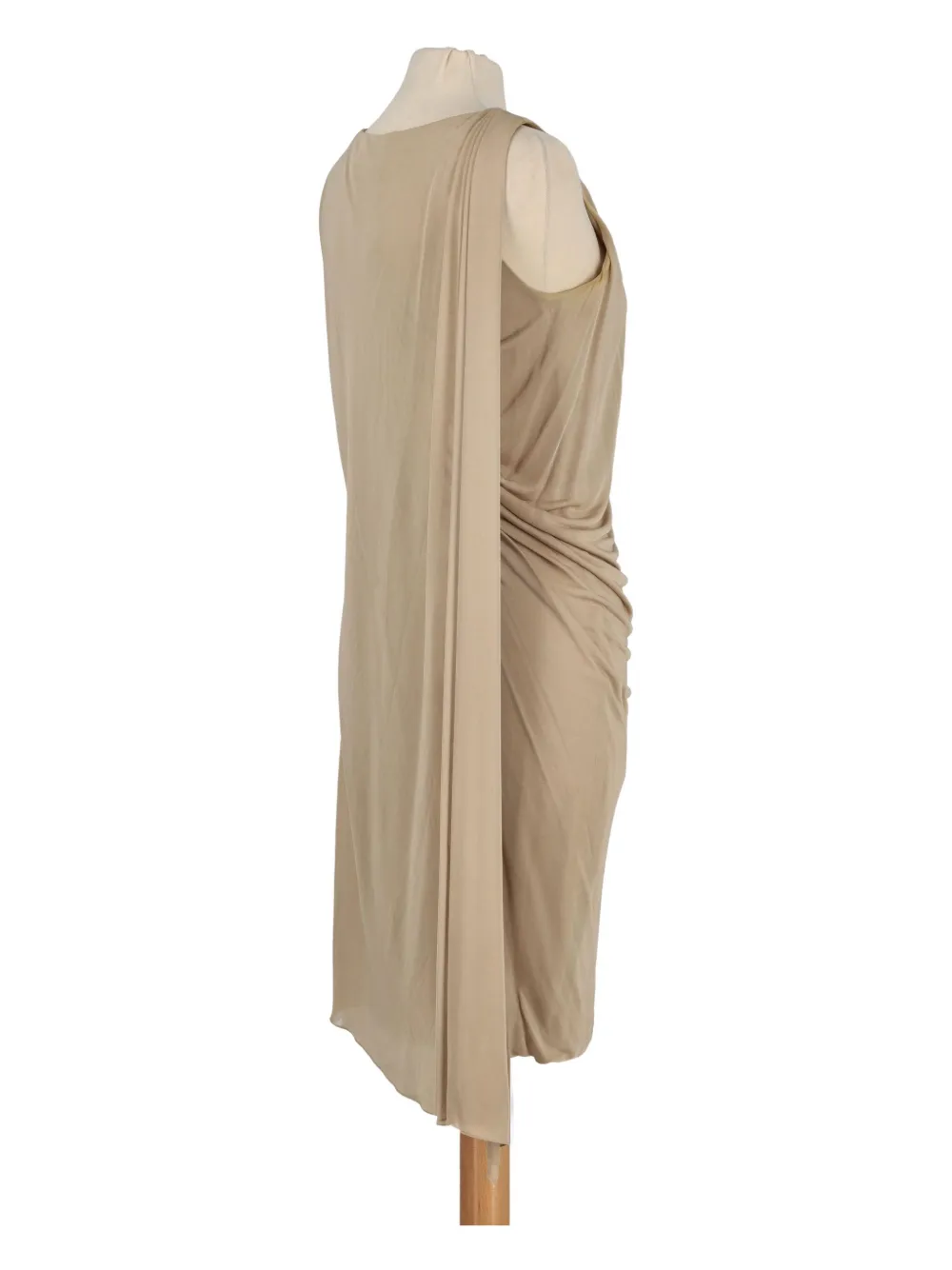 Pre-owned Versace Draped Round-neck Dress In Brown