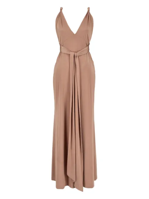 Vintage cross-back V-neck maxi dress