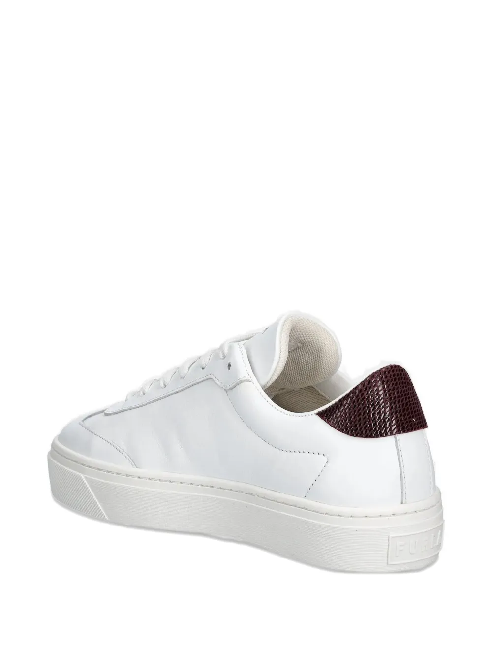 Furla Leather Lace-up Sneakers In White