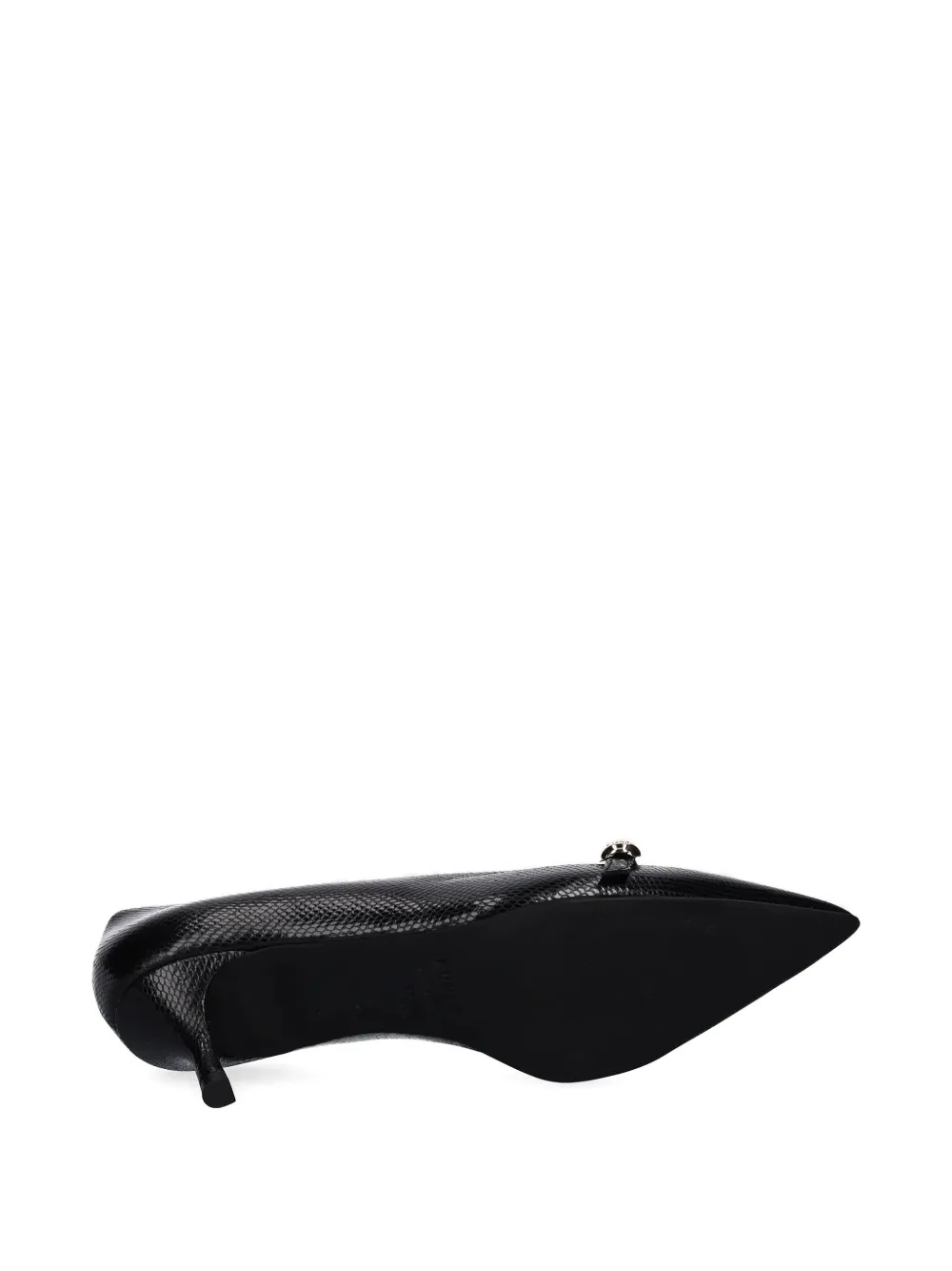 Furla 55mm Embossed Kitten-heel Pumps In Black