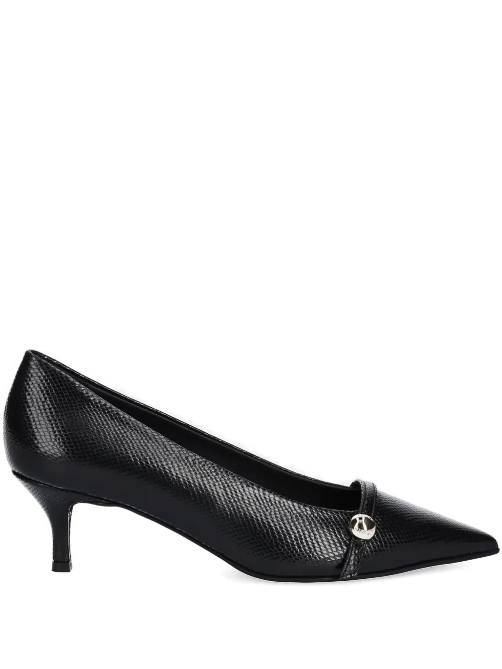 Furla 55mm Embossed Kitten-heel Pumps In Black