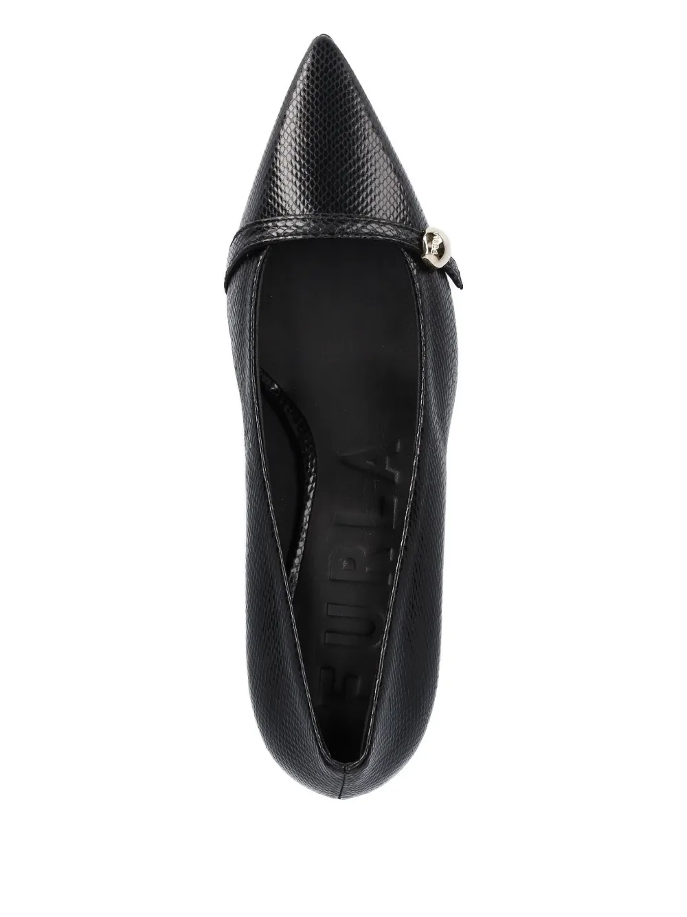 Furla 55mm Embossed Kitten-heel Pumps In Black