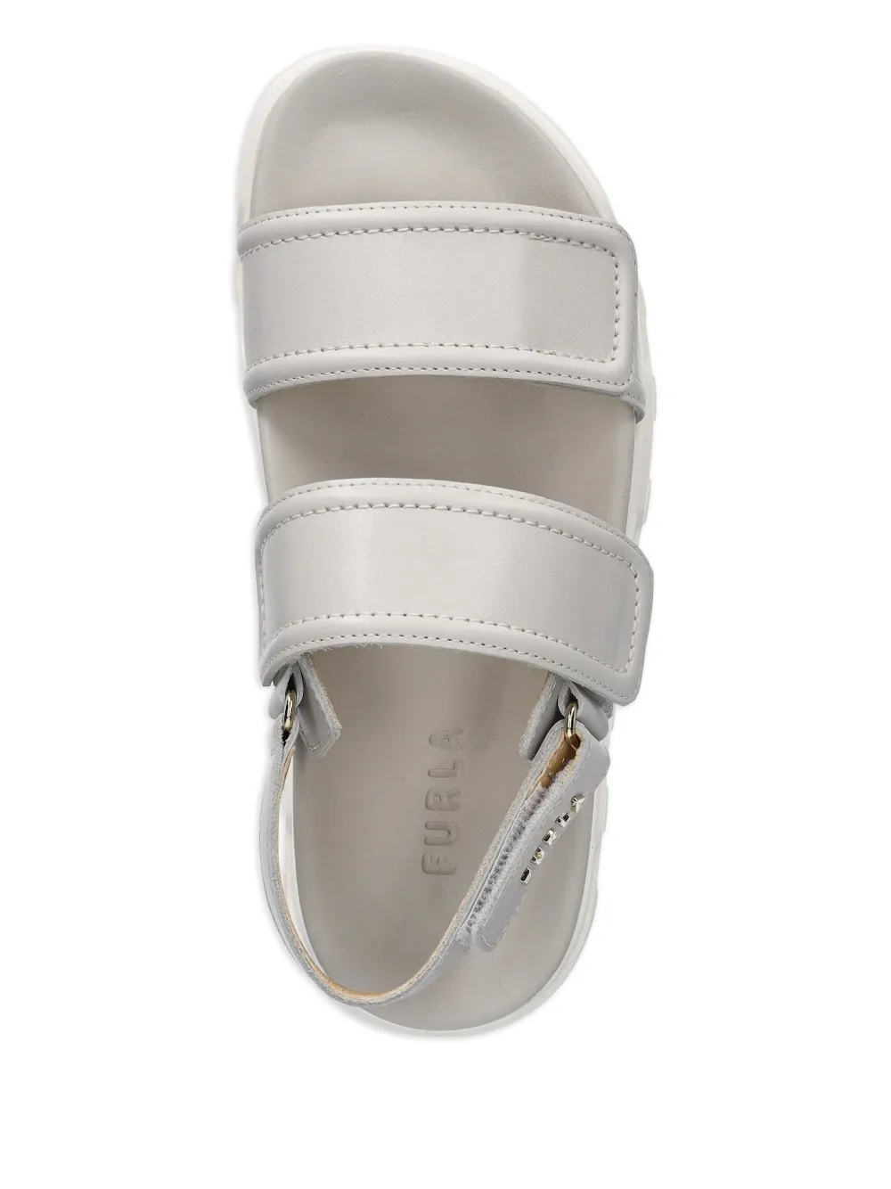 Furla Sandalen met logoplakkaat en dubbel bandje Beige