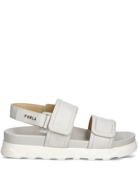 Furla double-strap logo-plaque sandals