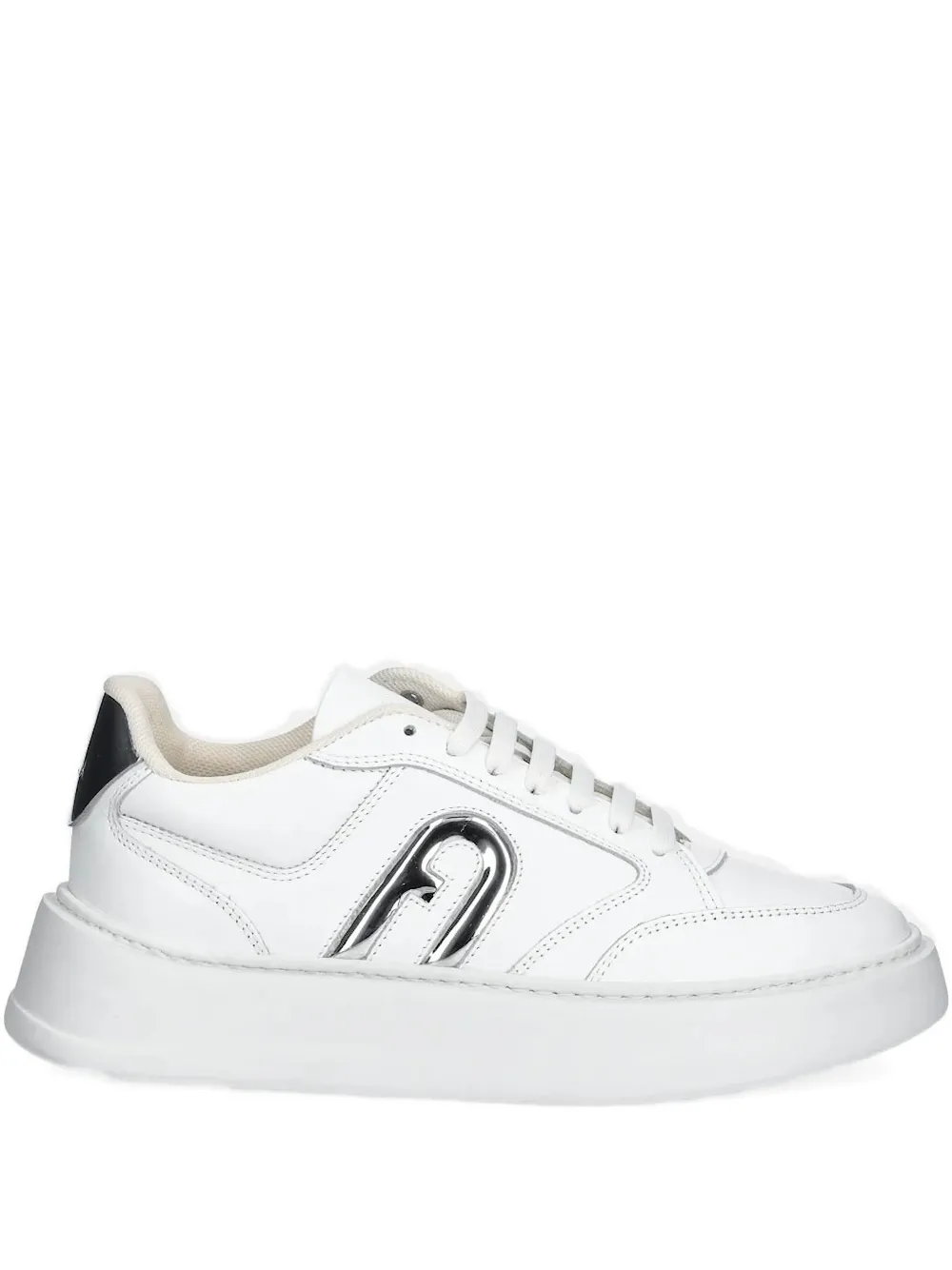 Furla Logo-plaque Platform Sneakers In White