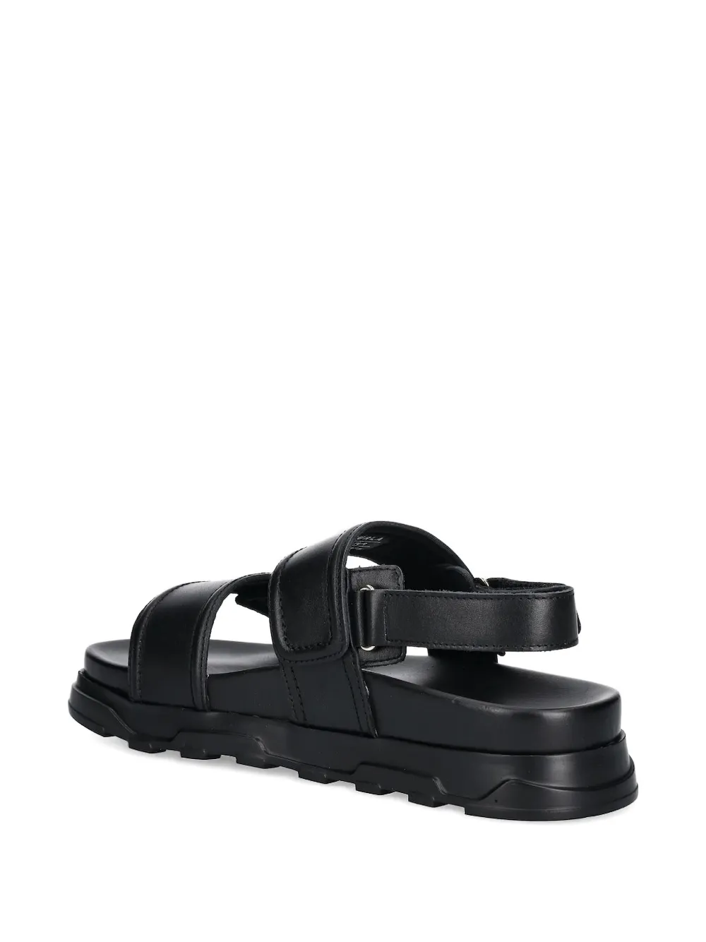 Furla Leren platte sandalen met dubbele bandjes Zwart