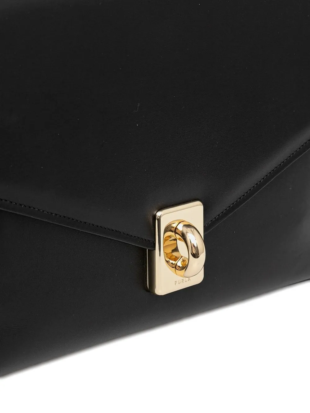 Furla Flap-front Ring-detail Tote Bag In Black