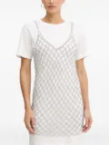 PINKO embellished-net mini dress - White
